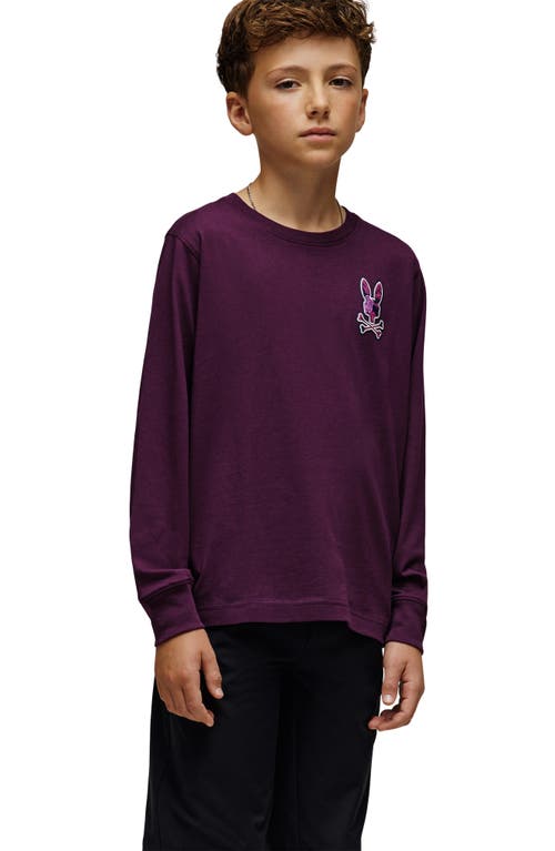 Psycho Bunny Kids' Rowen Pima Cotton Graphic T-shirt In Purple
