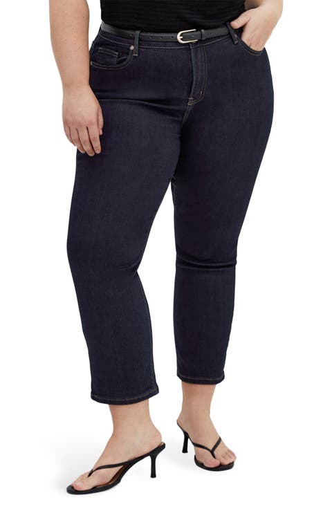 Harley Fit Leyla Crop Straight Leg Jeans (Plus)