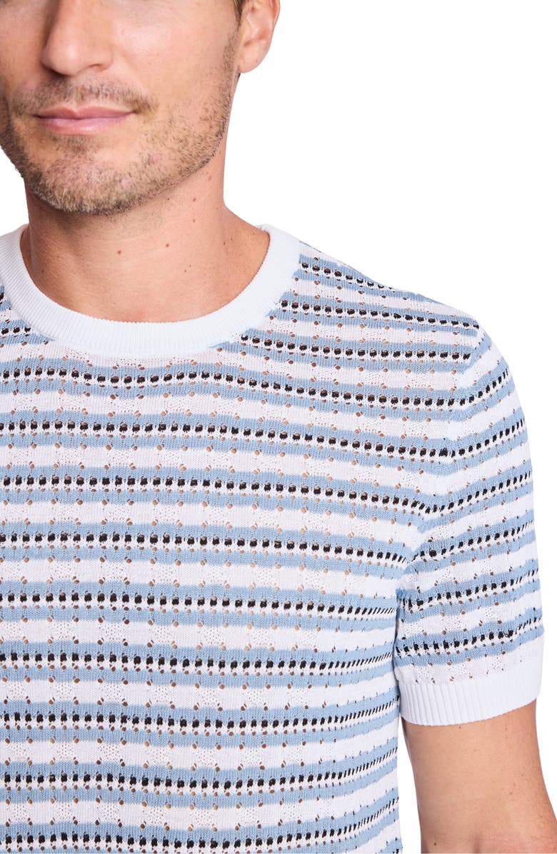 PAISLEY & GRAY Stripe Short Sleeve Knit T-Shirt, Alternate, color, Dusty Blue Stripes