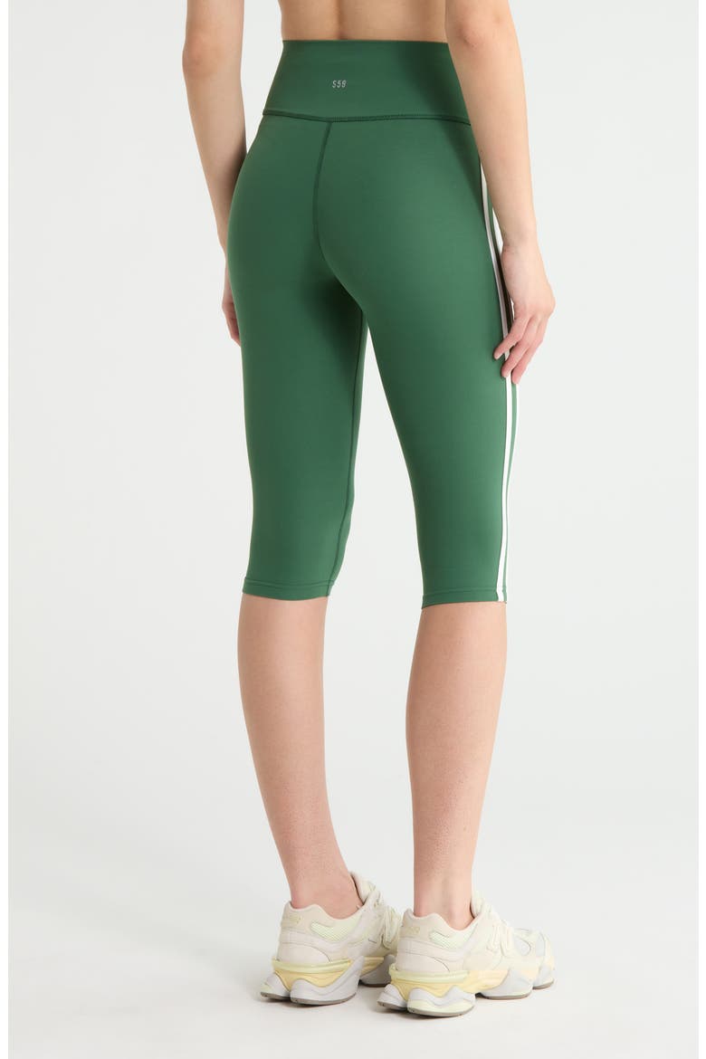 Ella Airweight High Waist Performance Capri Leggings, Alternate, color, ARUGULA/ WHITE
