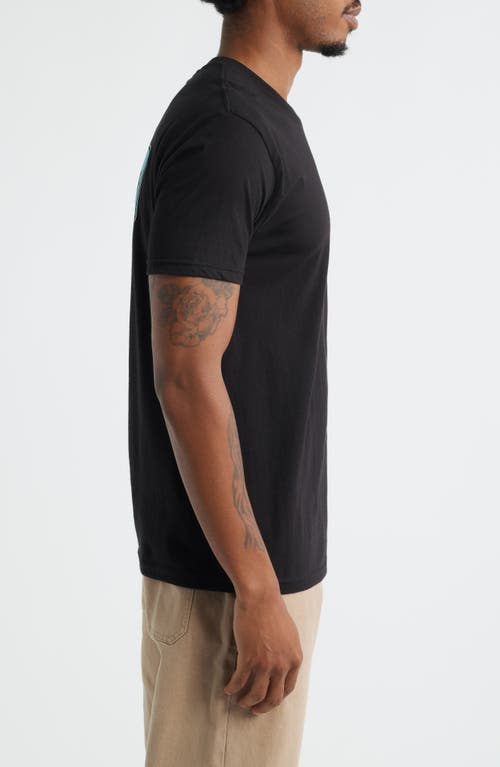Dark Seas Fish Hook Cotton Graphic T-shirt In Black