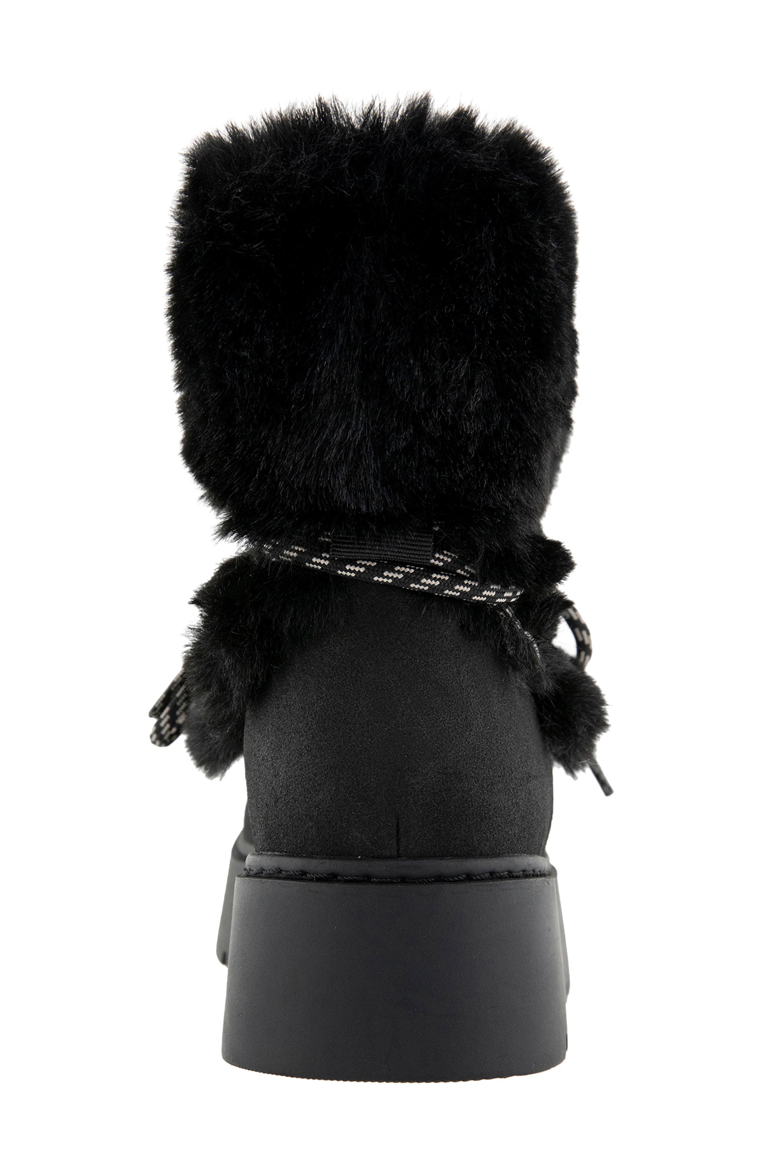 Seylah Faux Fur Boot, Alternate, color, BLACK
