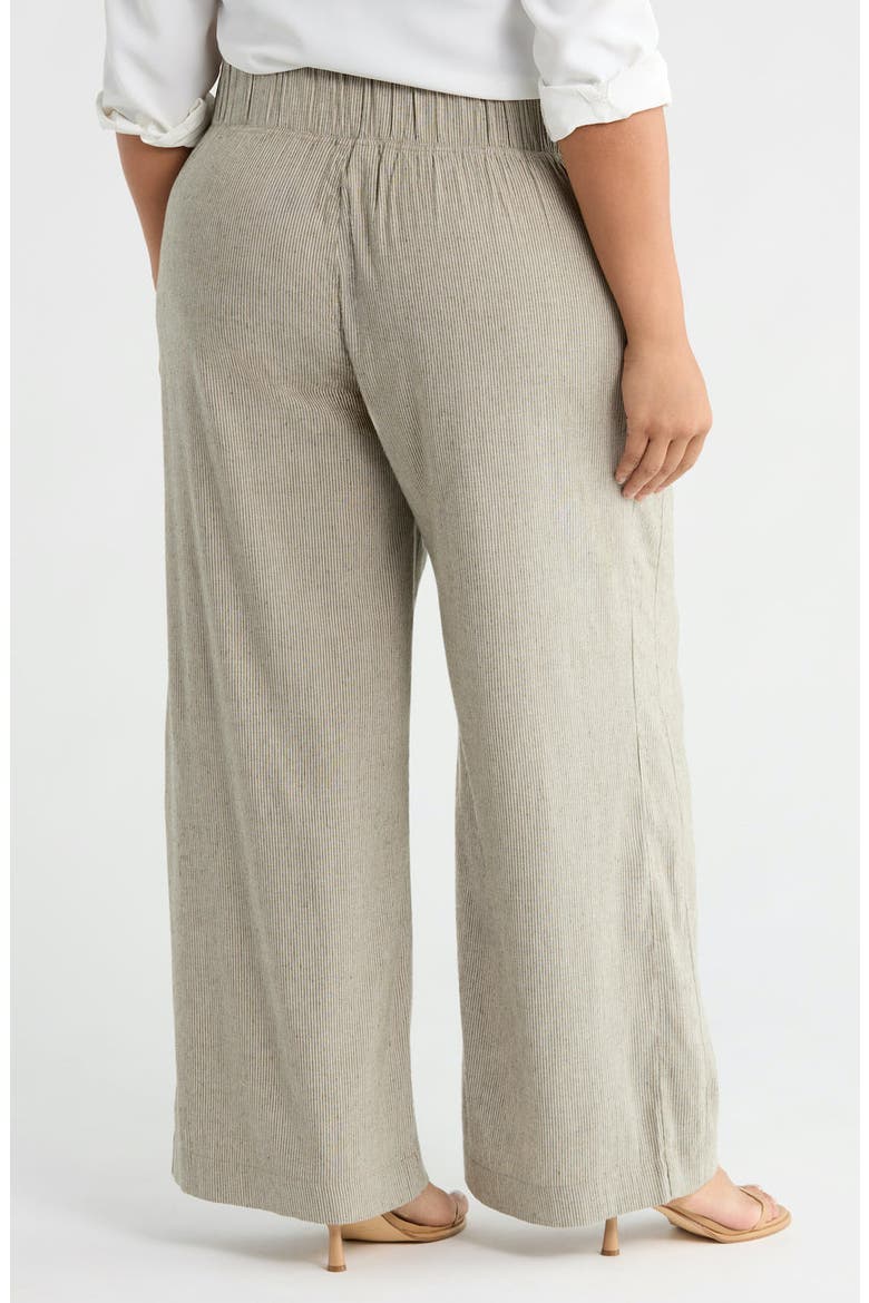 Multitasker Stripe Wide Leg Plus Size Pant, Alternate, color, Sage Stripe