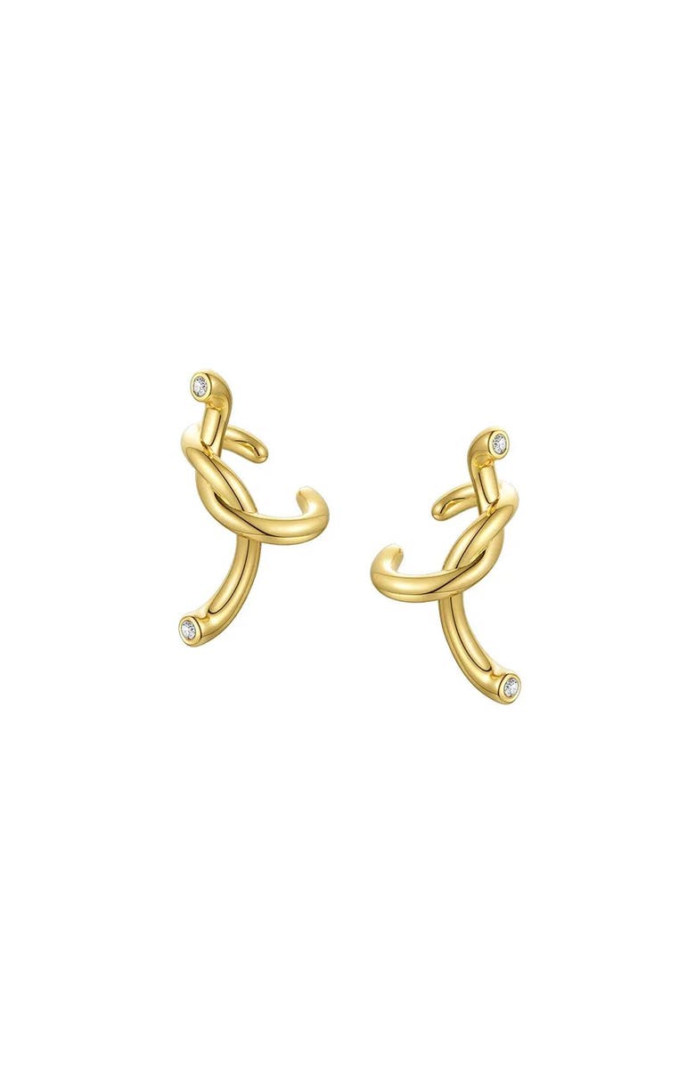 Outofoffice Twist Gold Pave Ear Cuff, Main, color, Gold