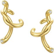 Outofoffice Twist Gold Pave Ear Cuff