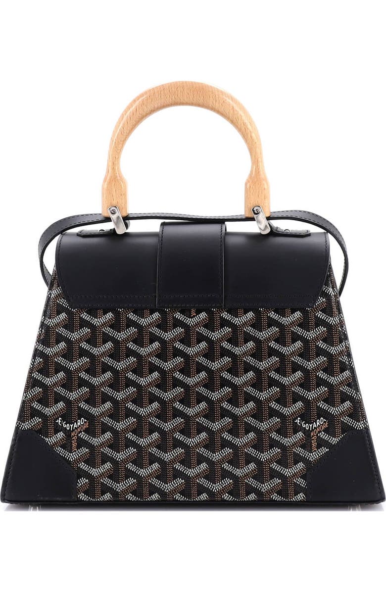 Pre-Owned Goyard Saigon Top Handle Bag Coated Canvas with Leather PM, Alternate, color, Black