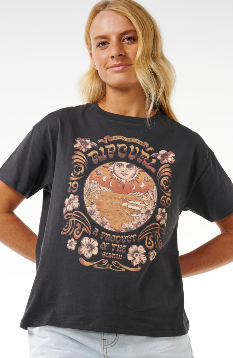 Rip Curl Celestial Search Relaxed Graphic T-Shirt, Alternate, color, Washed Black