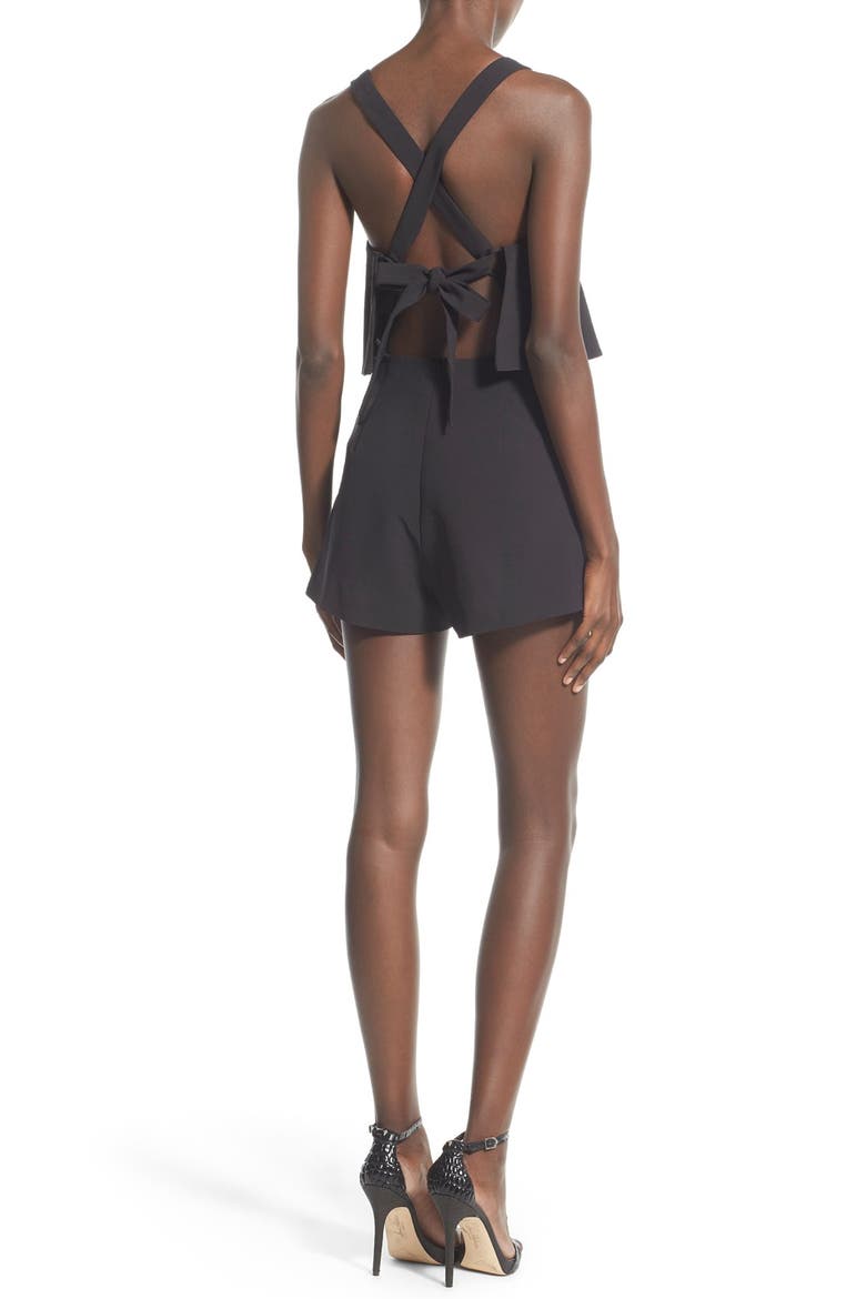 'Learnt From You' Romper, Alternate, color, BLACK