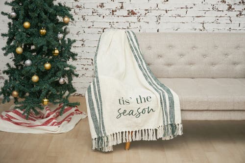 Carol & Frank Morgan Christmas Throw In White