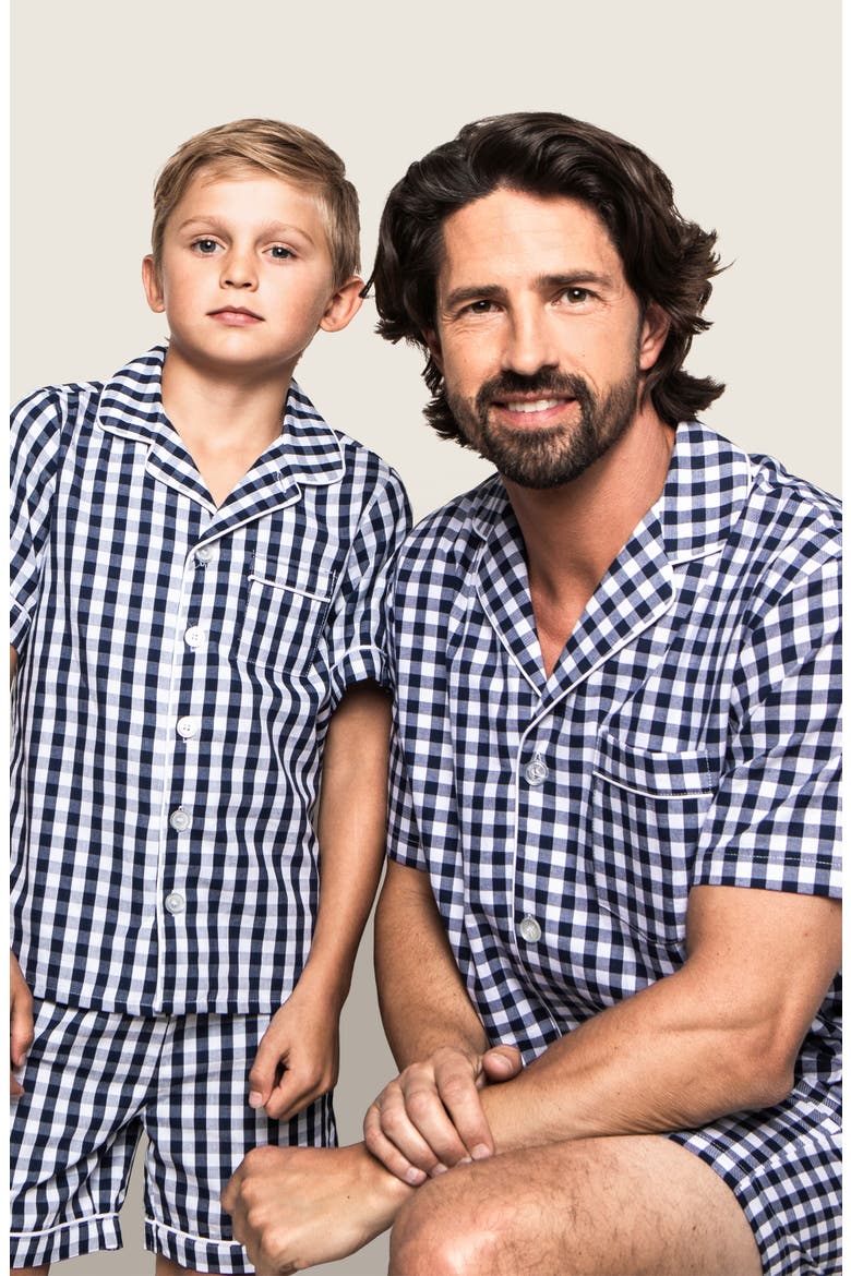 Gingham Short Pajamas, Alternate, color, NAVY