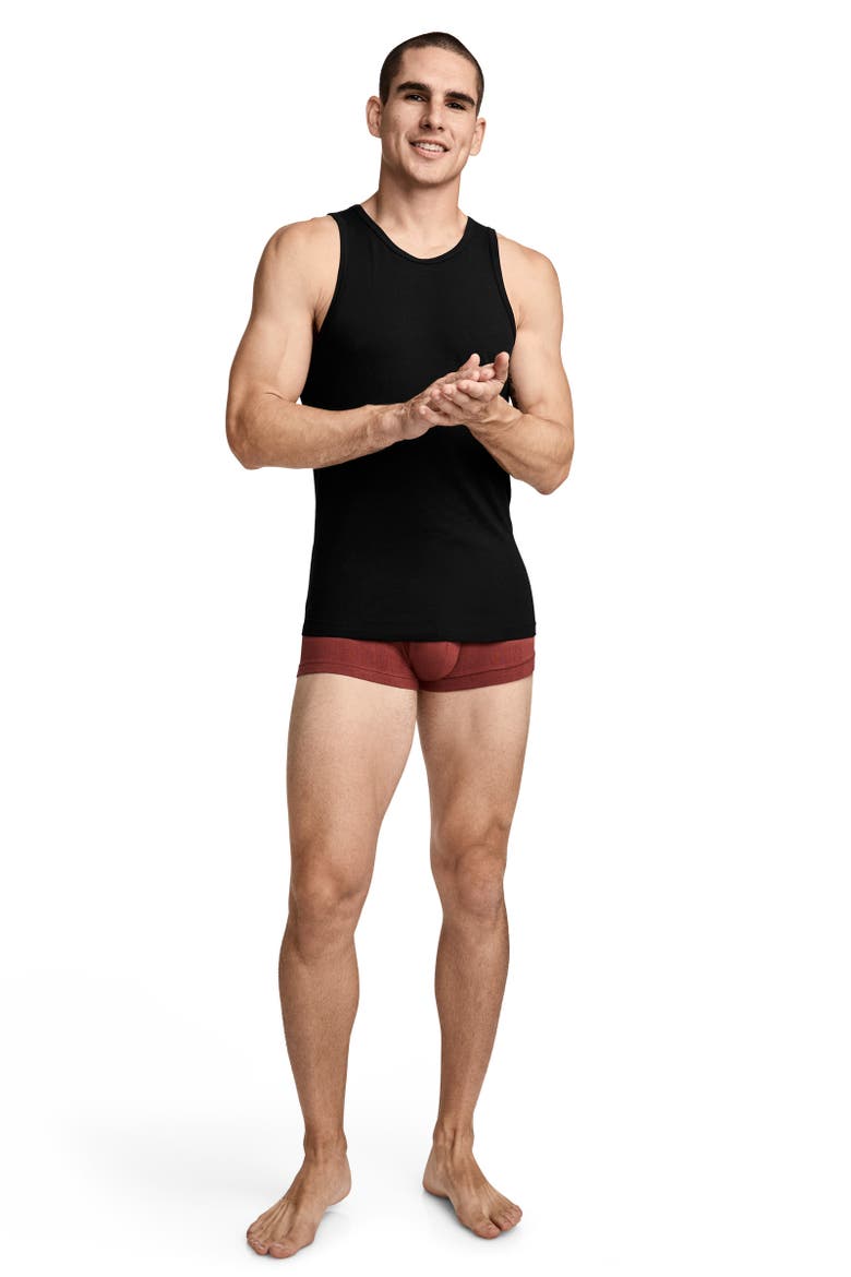 Mens Cotton Stretch Tank Undershirt - 3 Pack, Alternate, color, Black