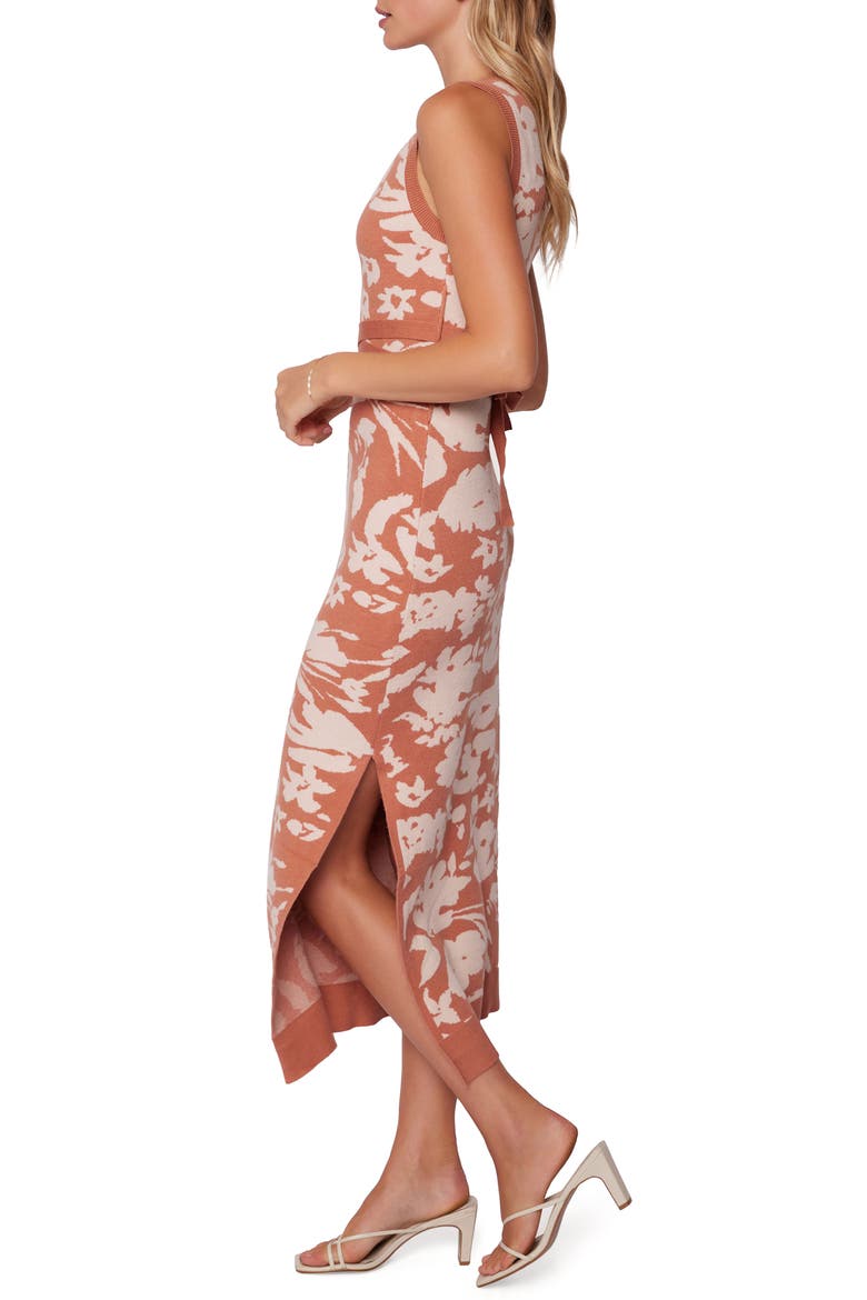 Aurora Floral Sleeveless Sweater Dress, Alternate, color, BRONZY ROSE FLORAL