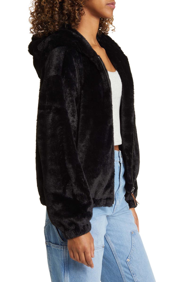 Thread & Supply Faux Fur Zip-Up Hooded Jacket, Alternate, color, 