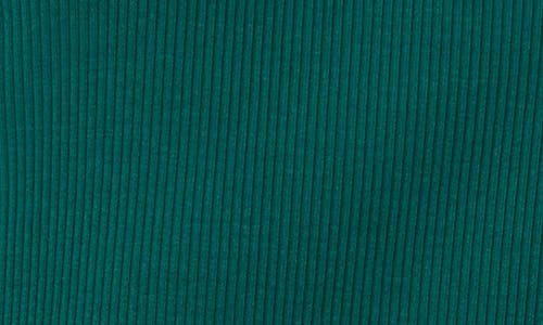 Cece Keyhole Rib Top In Green