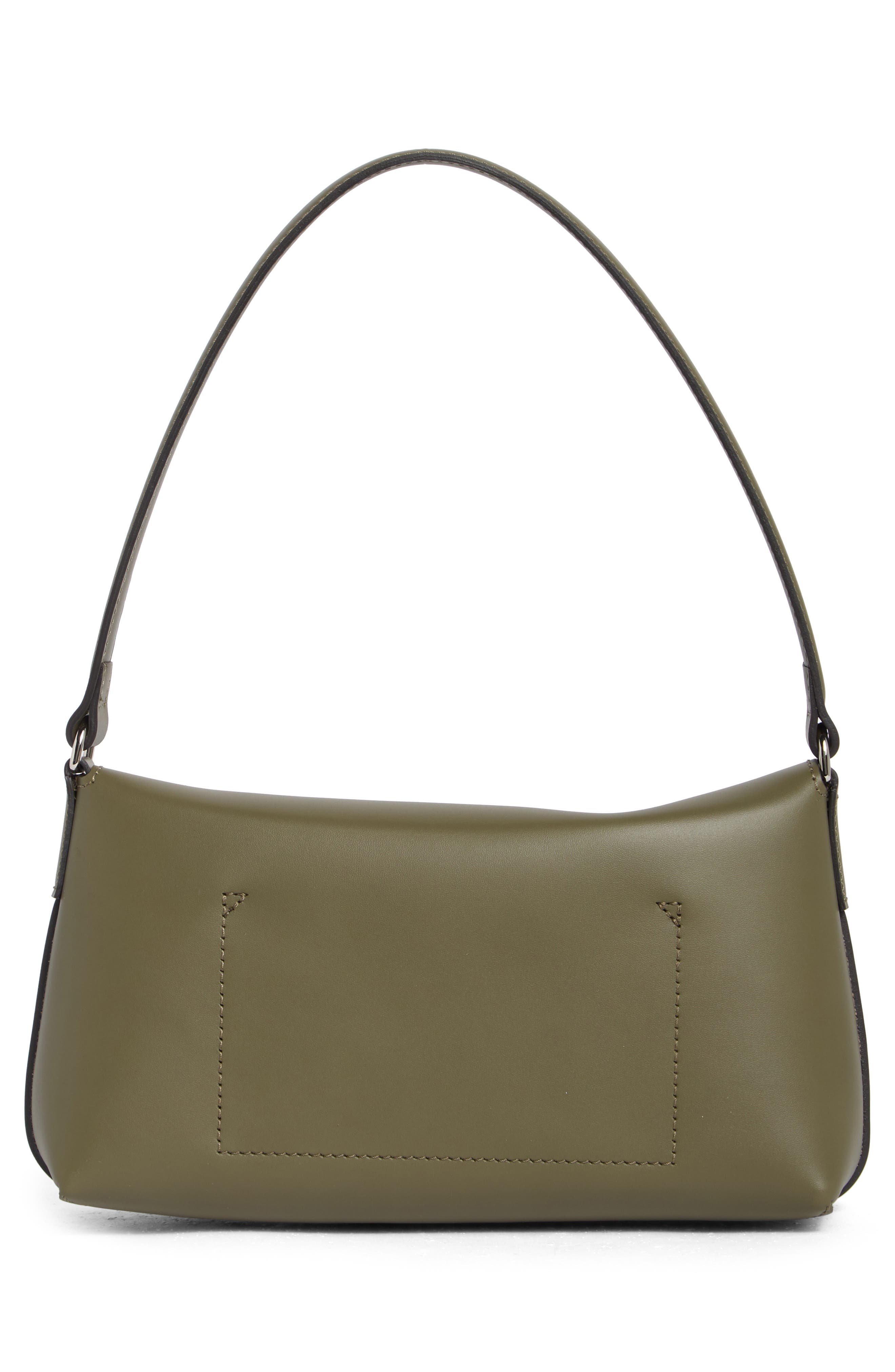 Longchamp Le Roseau Leather Shoulder Bag, Alternate, color, Khaki