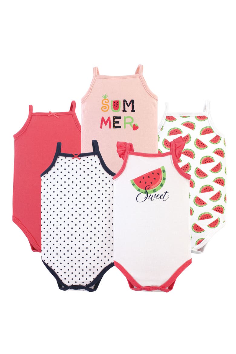 Soft Cotton Sleeveless Bodysuit, Main, color, Watermelon