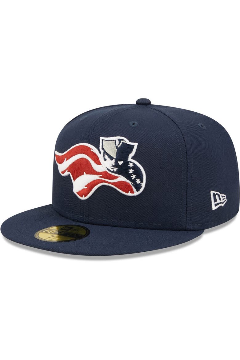 Men's New Era Navy Somerset Patriots Home Authentic Collection 59FIFTY Fitted Hat, Main, color, Navy