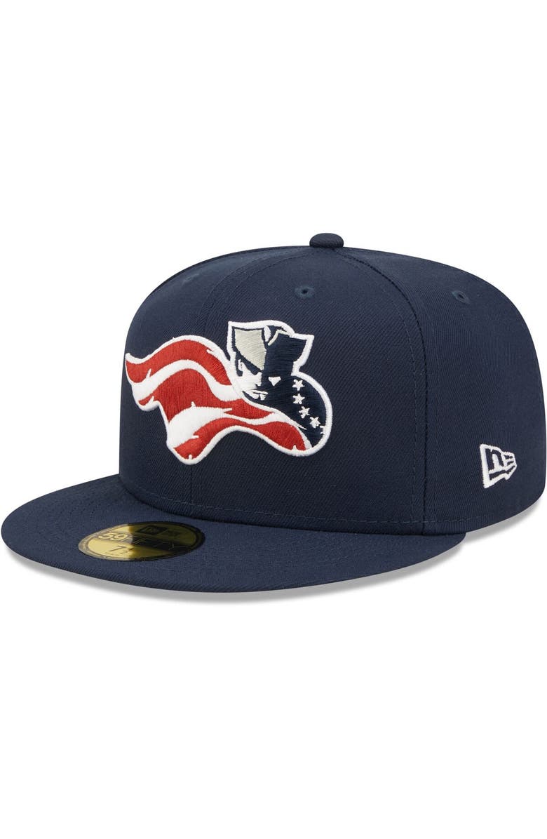 New Era Men's New Era Navy Somerset Patriots Home Authentic Collection 59FIFTY Fitted Hat, Main, color, 