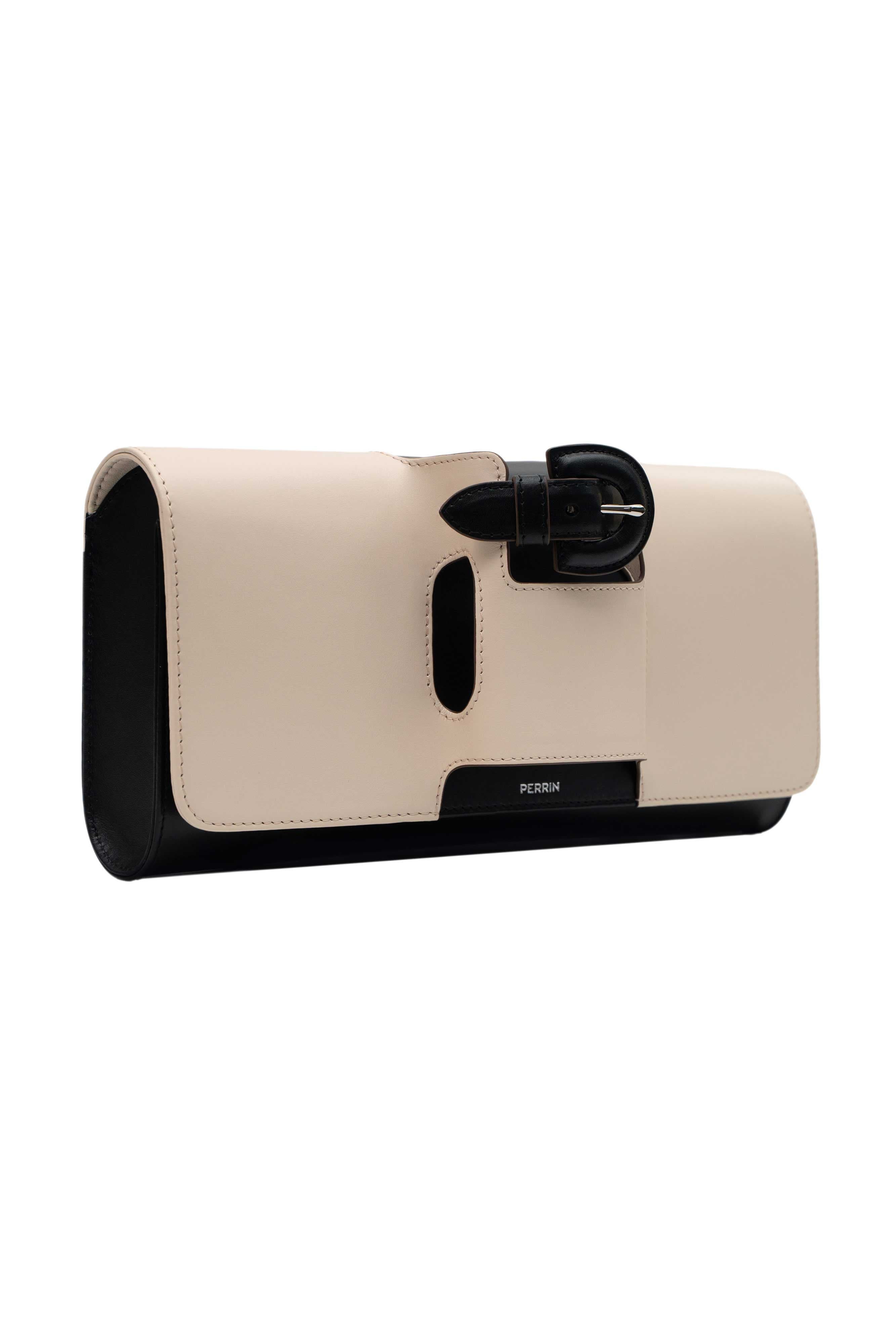 PERRIN PARIS La Parisienne Clutch Classic, Alternate, color, Crème / Black