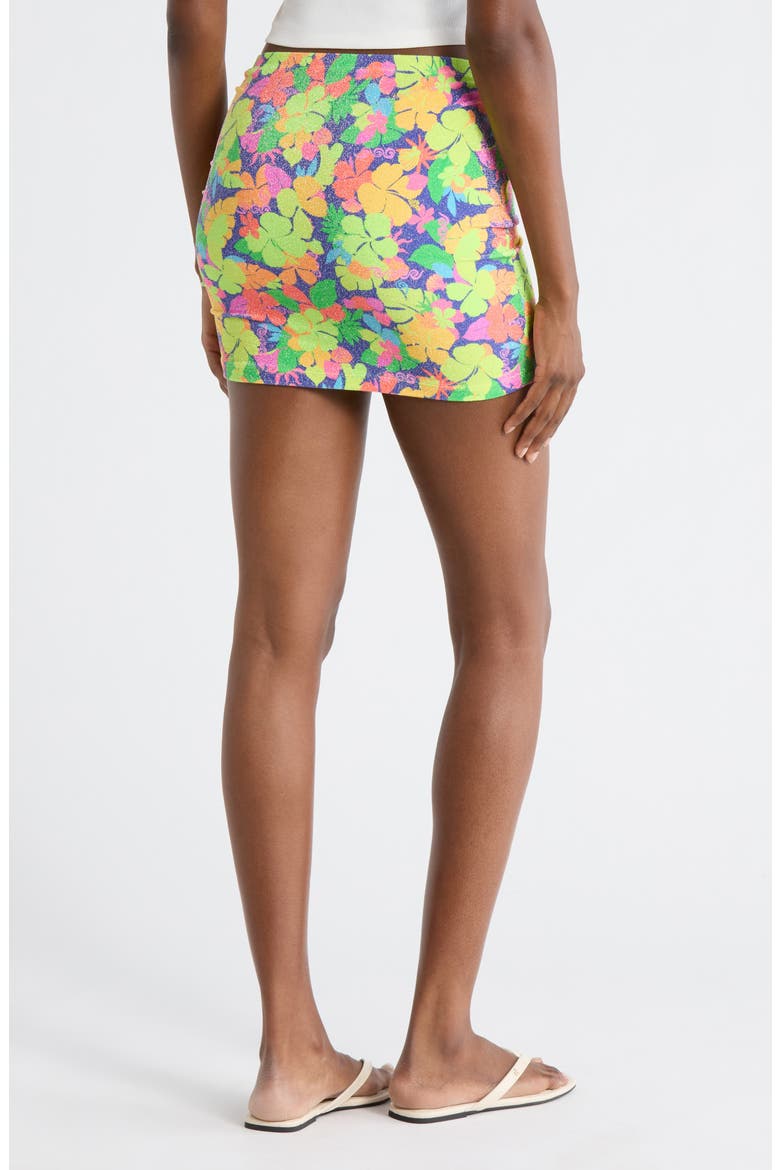 Ruched Tie Cover-Up Miniskirt, Alternate, color, NEON SUNSET