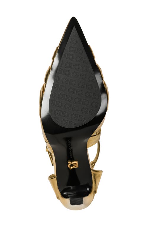 Donna Karan New York Phia Ankle Strap Pointed Toe Pump In Gold