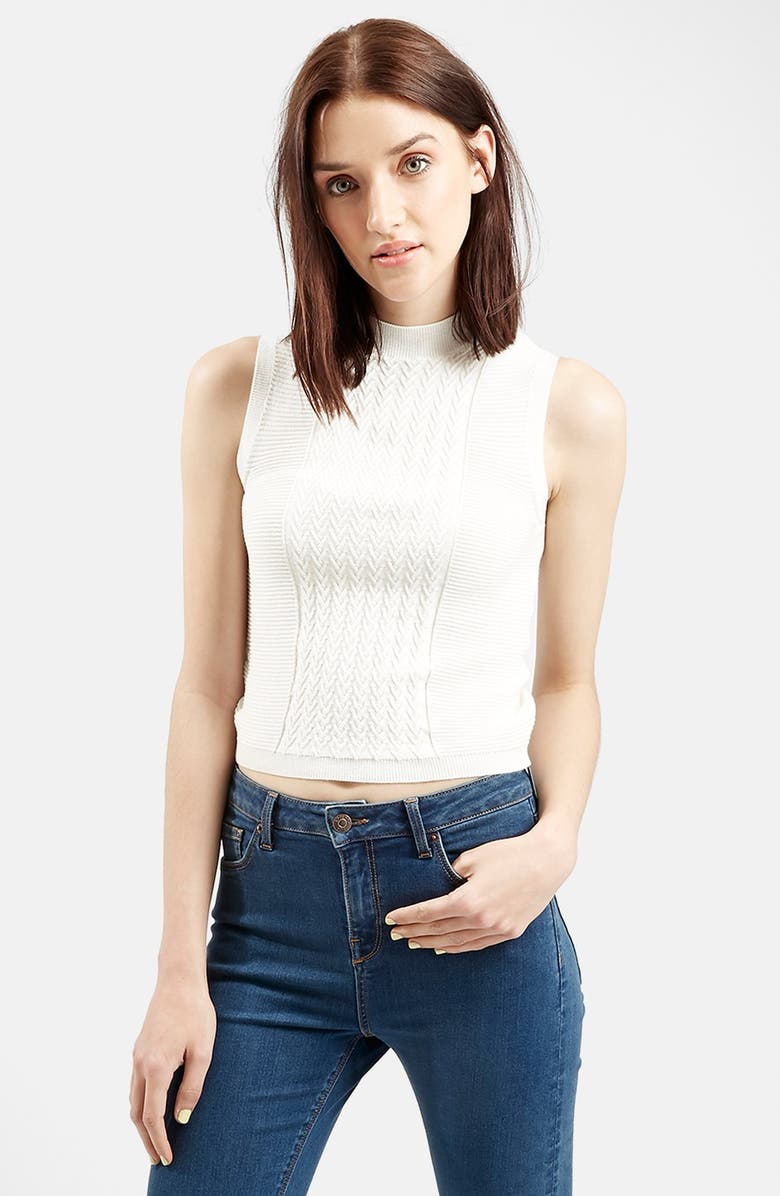 Topshop Herringbone Stitch Tank, Main, color,