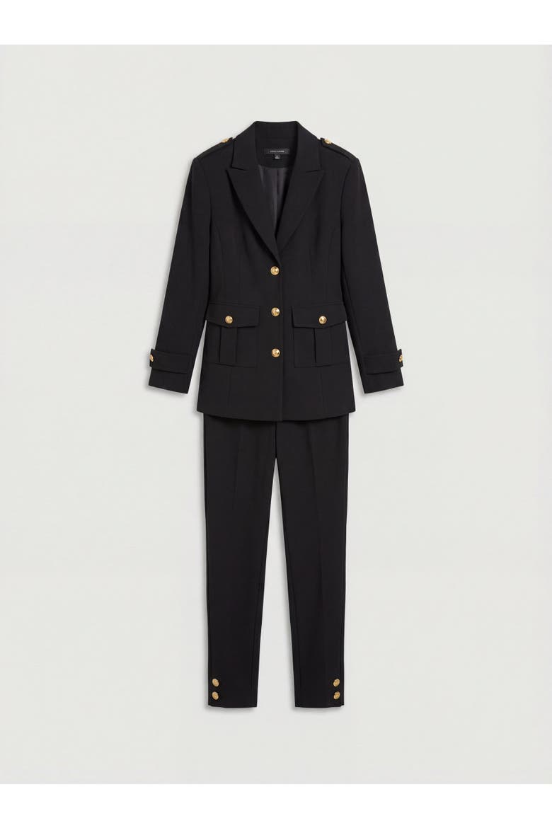 Military Straight Leg Trousers, Alternate, color, Black