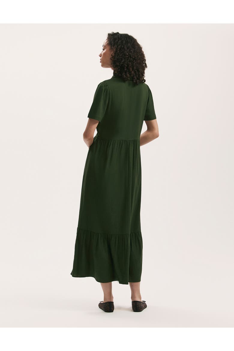 Tania Linen Blend Midi Shirt Dress, Alternate, color, Dark Khaki