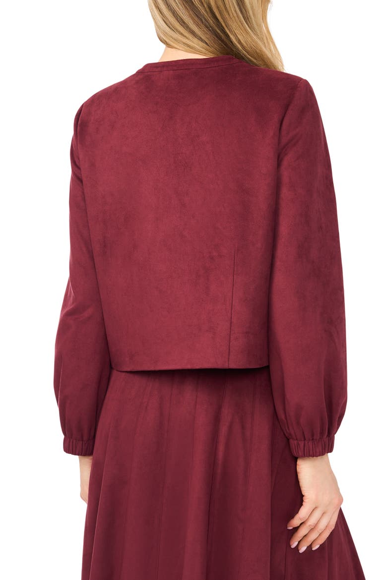 Faux Suede Jacket, Alternate, color, WINTERBERRY