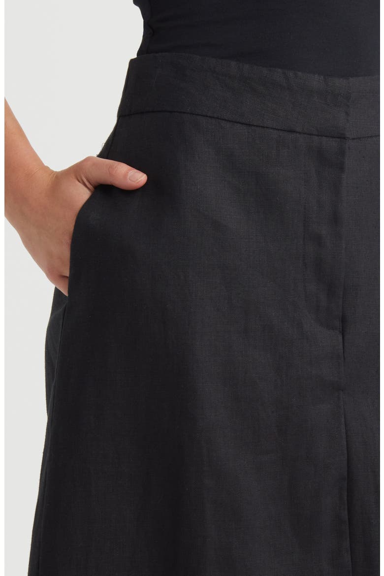Nelli Linen Maxi Skirt, Alternate, color, BLACK