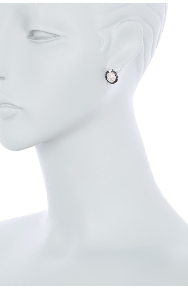 ALOR<sup>®</sup> 14K White Gold & Stainless Steel Diamond Stud Earrings - 0.14 ctw, Alternate, color, 