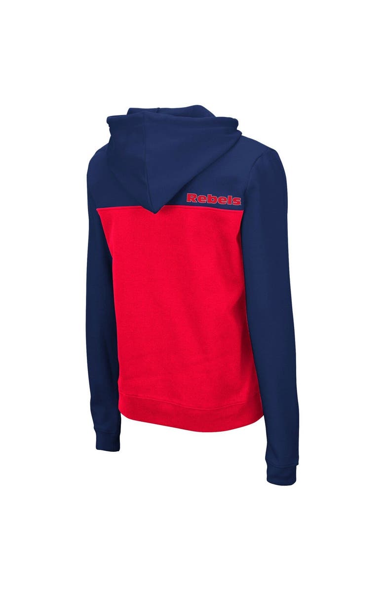 COLOSSEUM Women's Colosseum Navy/Red Ole Miss Rebels Aidan Lightweight Half-Zip Hoodie, Alternate, color, 