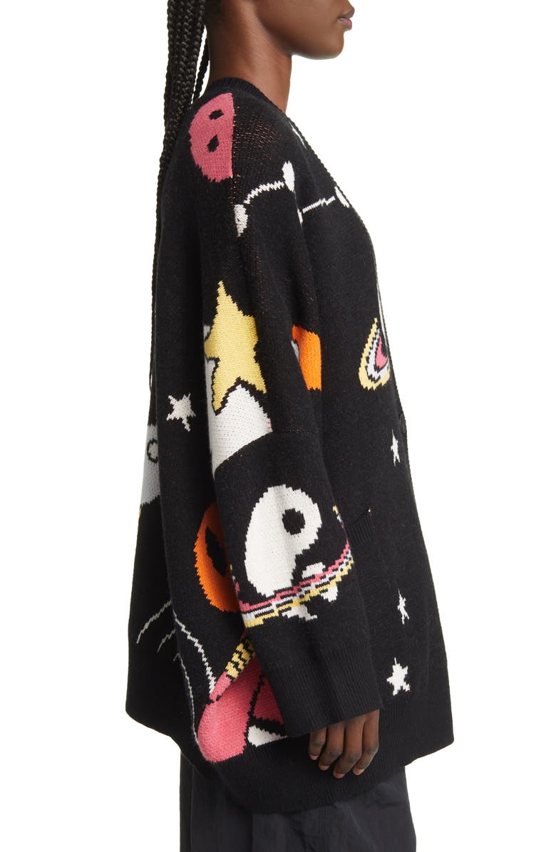 Dressed in Lala Outerspace Oversize Open Front Cardigan, Alternate, color, 