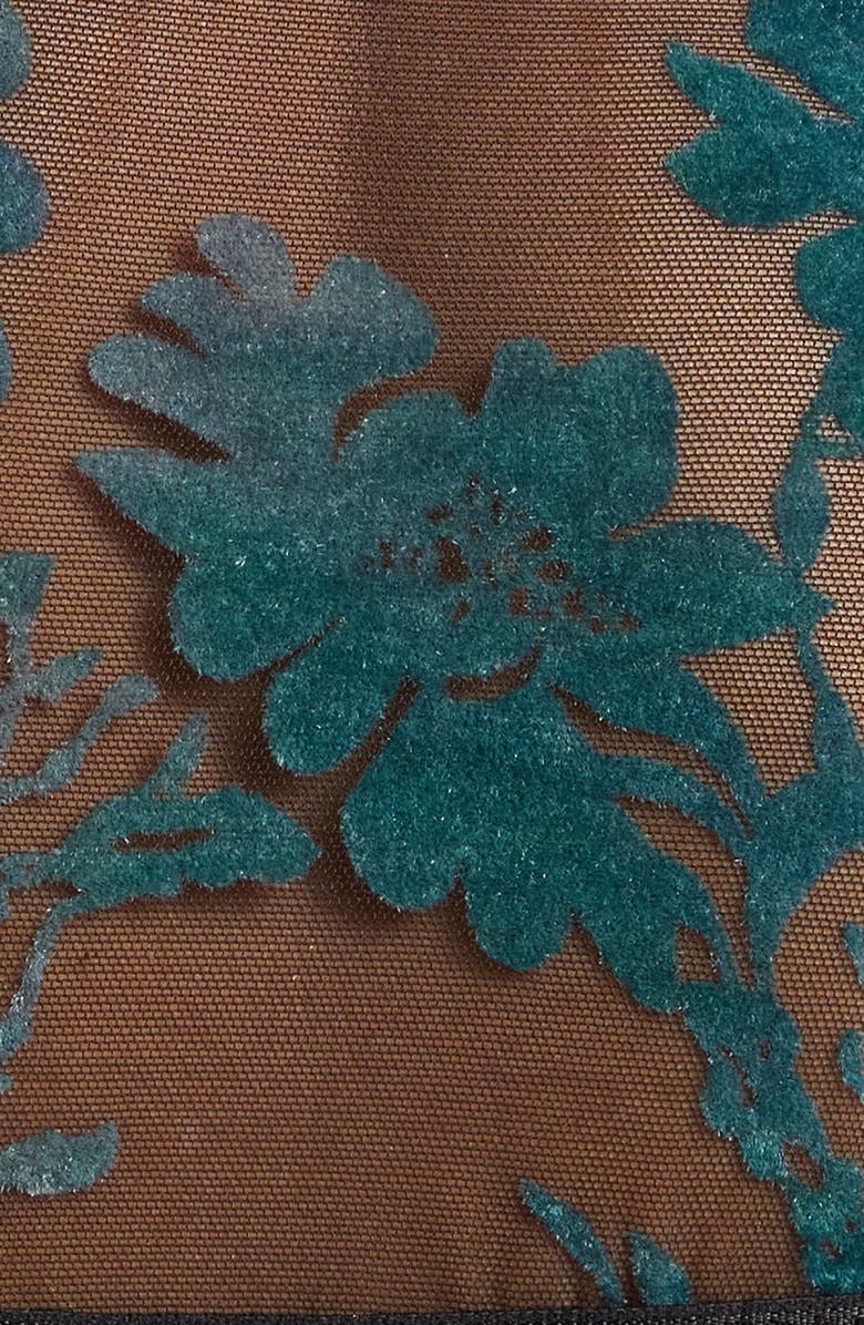 KILO BRAVA Floral Appliqué Mesh Underwire Bodysuit, Alternate, color, 