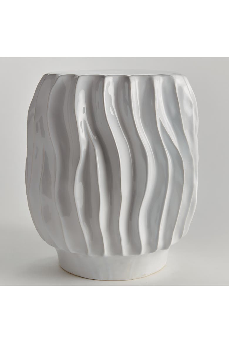 Tatiana Side Table - White Clay Accent Table, Alternate, color, White