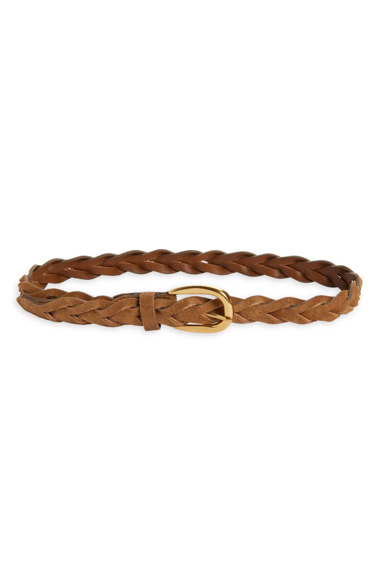 Madewell Braided Belt, Main, color, Aged Cognac