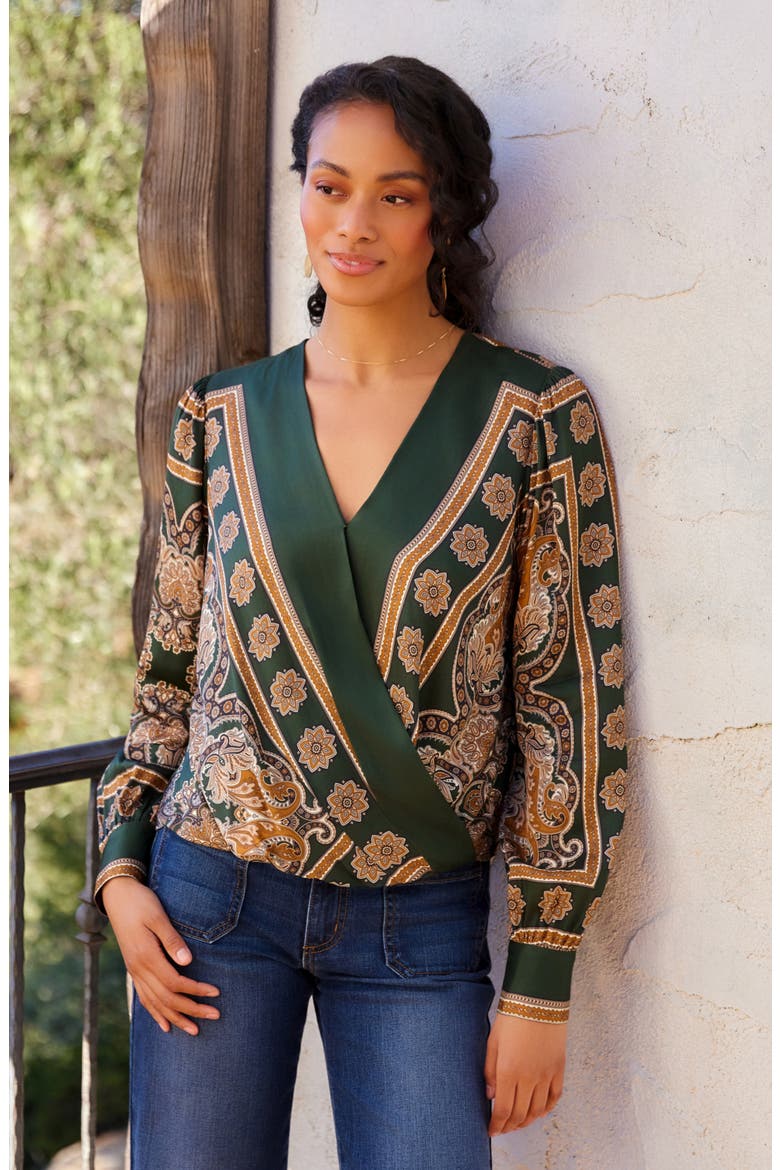Print Drape Front Top, Alternate, color, PRINT