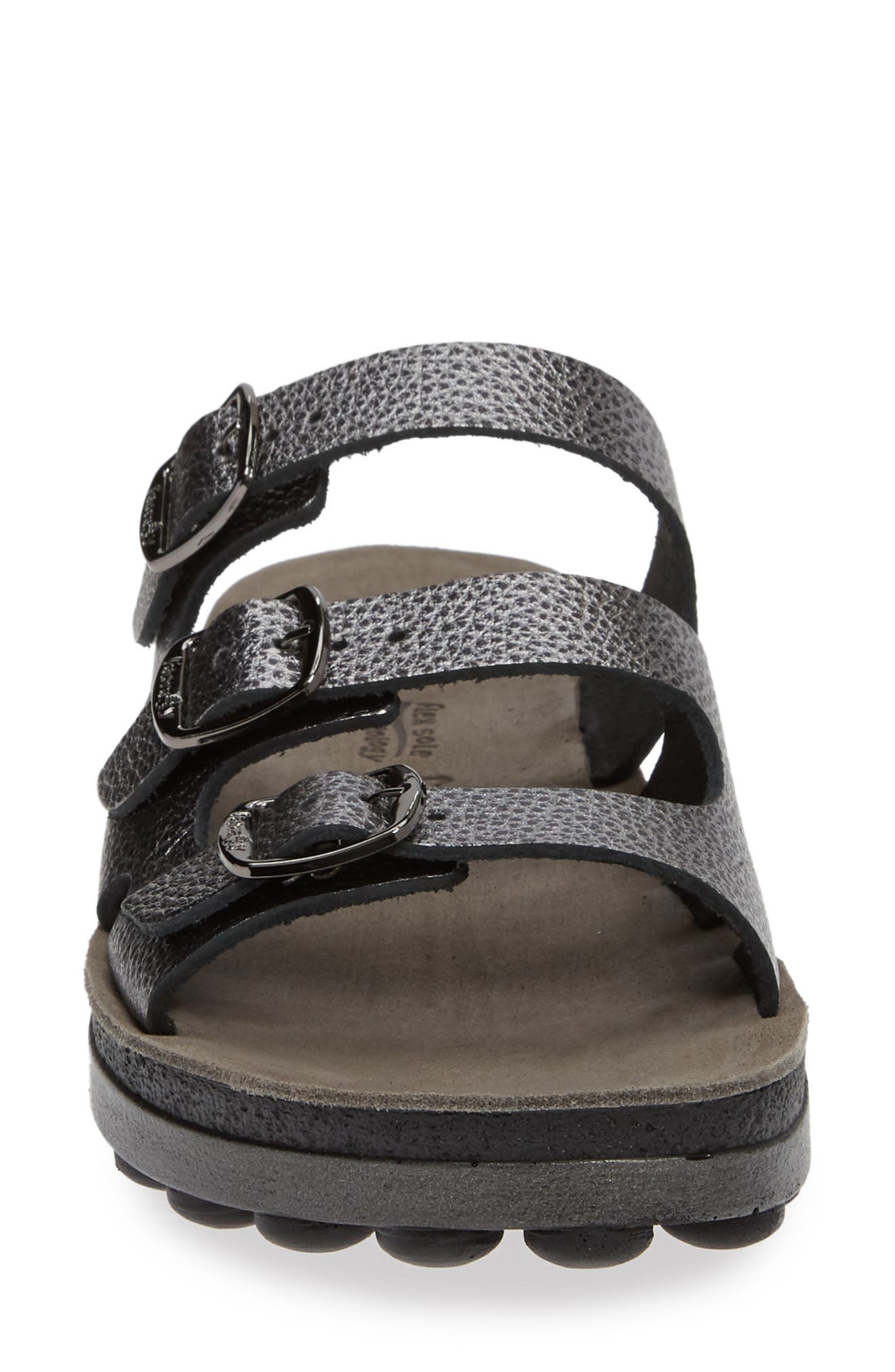 Stella Slide Sandal, Alternate, color, BLACK DOTS LEATHER