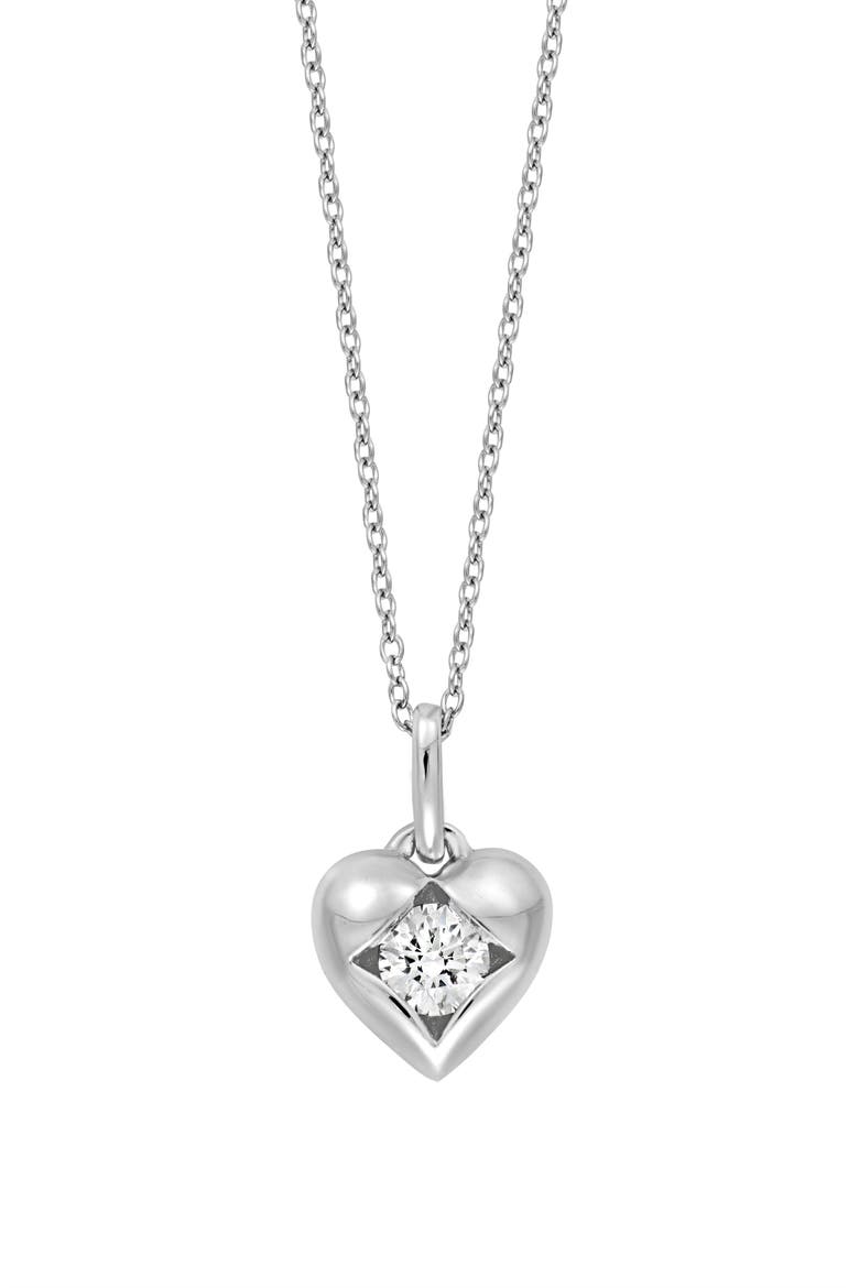 Icon Diamond Heart Pendant Necklace (Nordstrom Exclusive), Main, color, 18K WHITE GOLD
