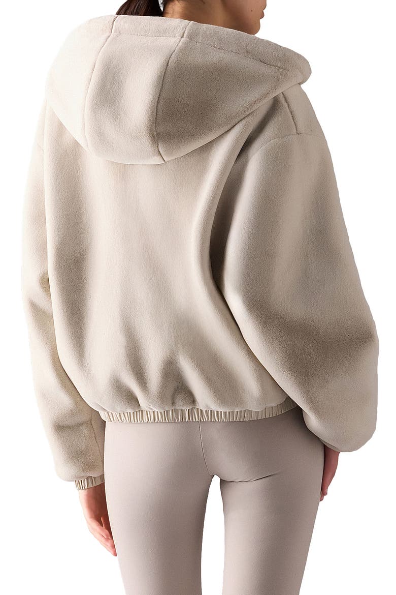Eaton Bunny Reversible Faux Fur Hooded Jacket, Alternate, color, ALABASTER/ MONOGRAM