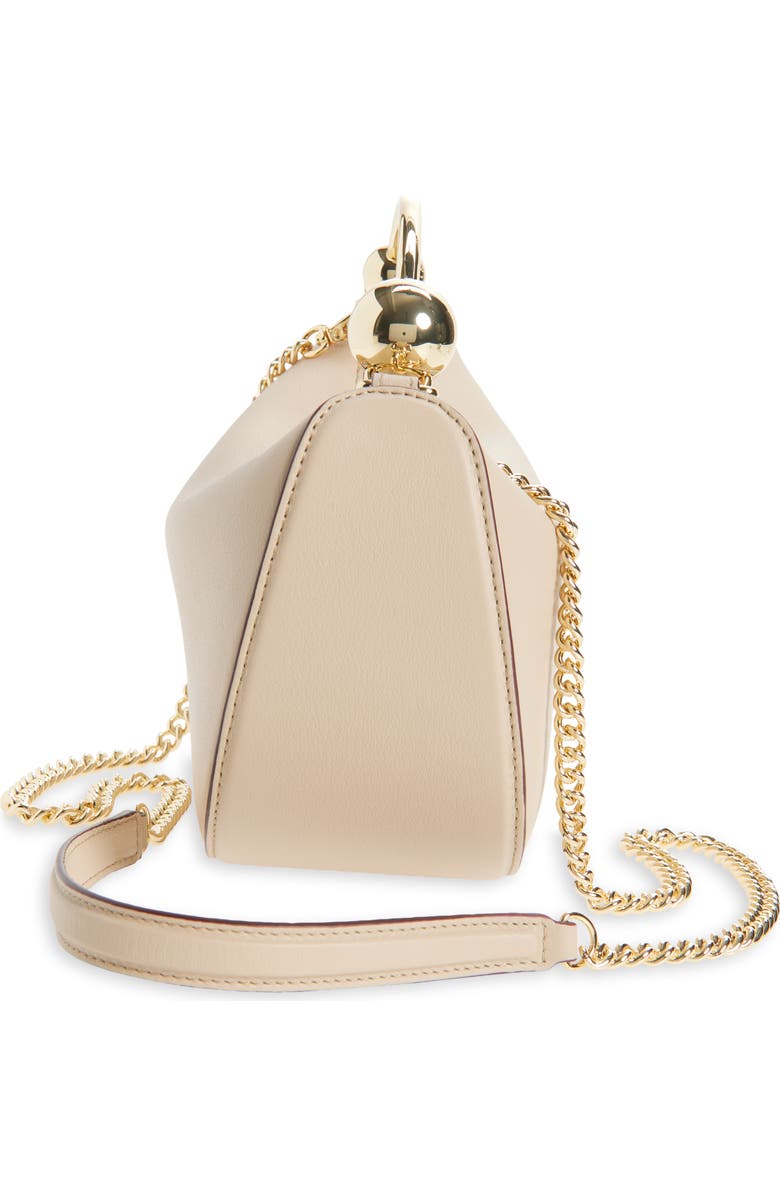 Strathberry Mini Crescent Moon Leather Shoulder Bag, Alternate, color, Oat