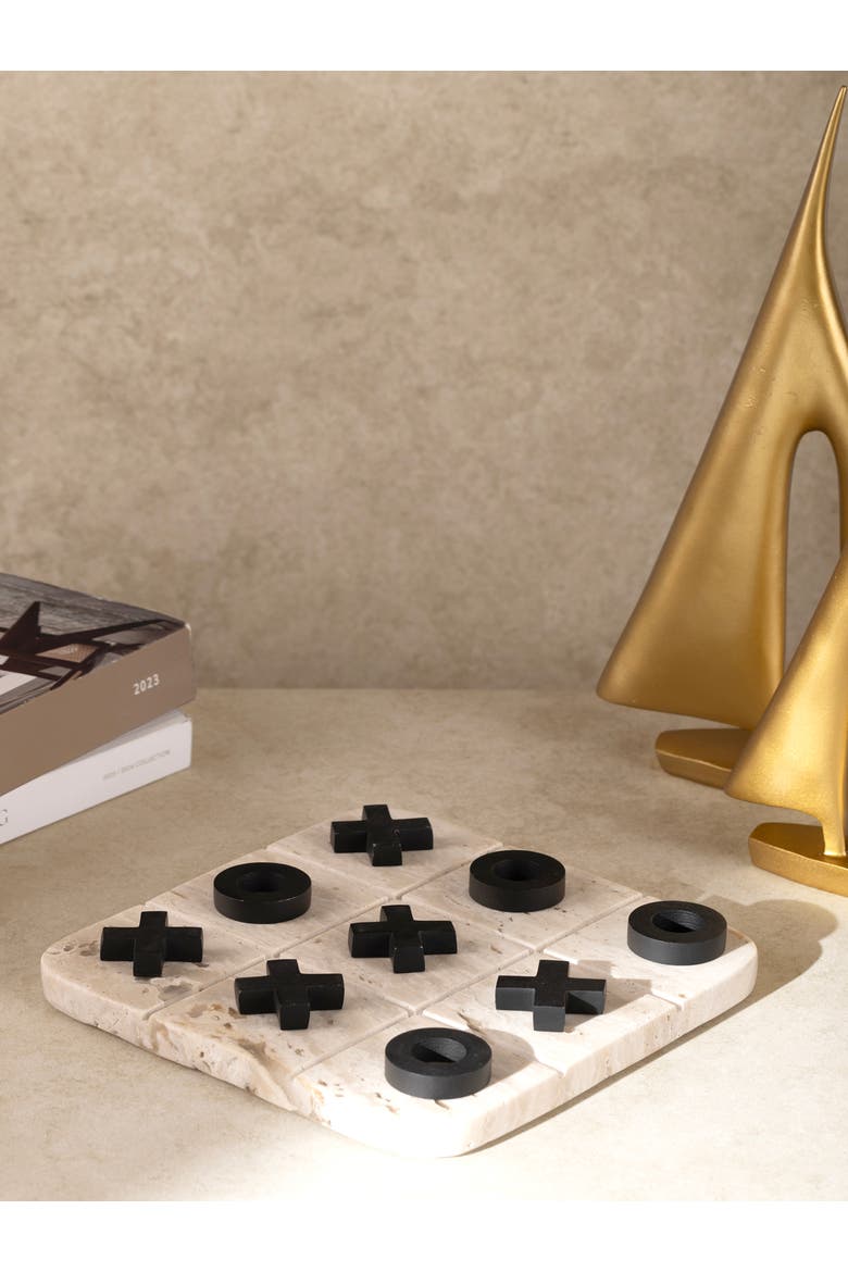 Monty Marble Tic Tac Toe Set, Alternate, color, Beige
