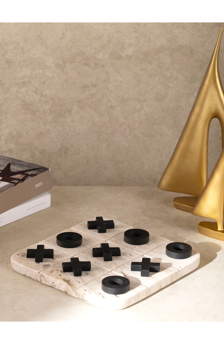GAURI KOHLI Monty Marble Tic Tac Toe Set, Alternate, color, Beige