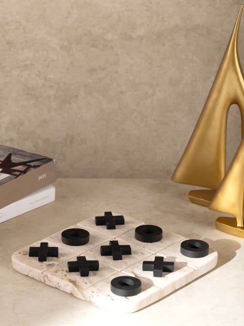 Gauri Kohli Monty Marble Tic Tac Toe Set In Sand