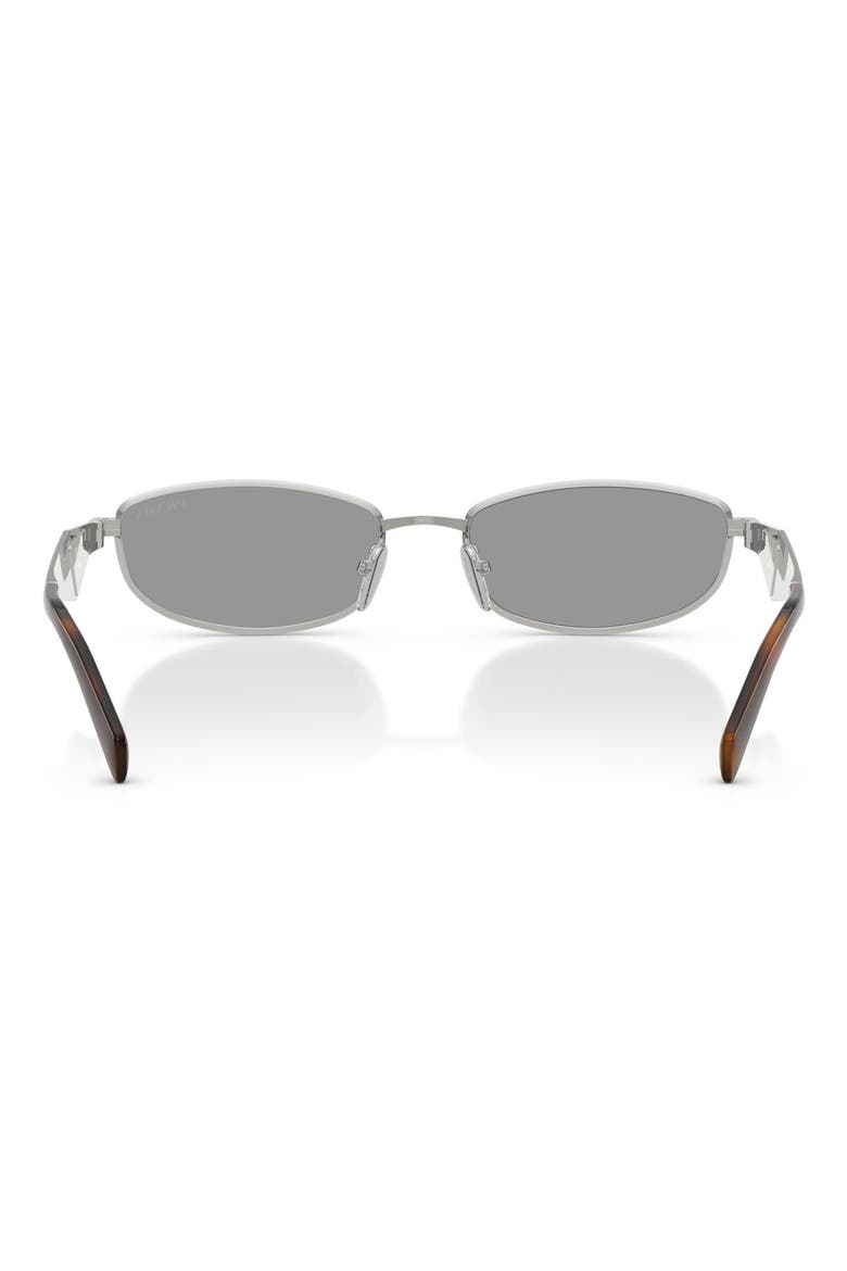 55mm Oval Sunglasses, Alternate, color, SILVER / GREY