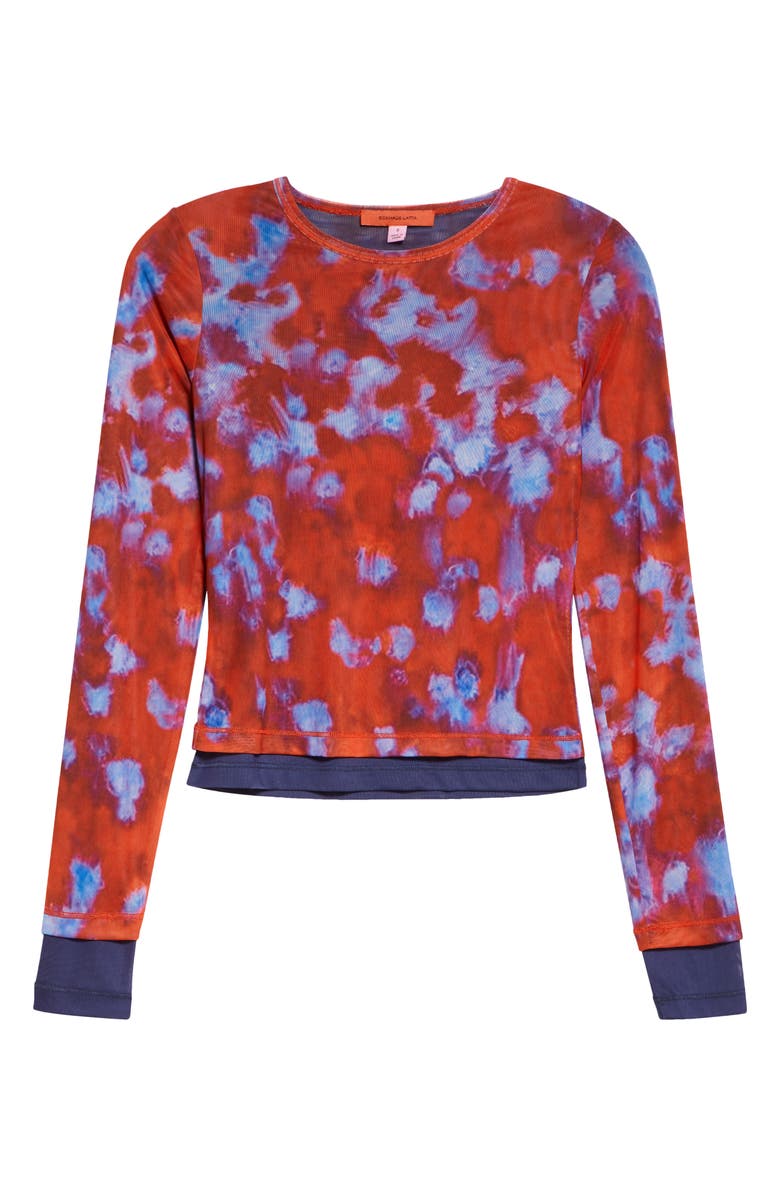 Eckhaus Latta Duet Double Layer Micromesh Long Sleeve Top, Main, color, Burst