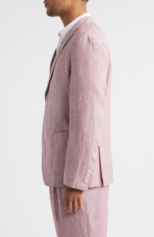 Shop Hugo Boss Boss Heston Soft Linen Sport Coat In Dark Pink