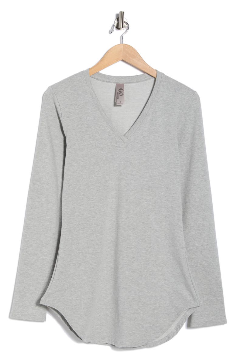 GO COUTURE V-Neck Long Sleeve Knit T-Shirt, Main, color, Moonstruck