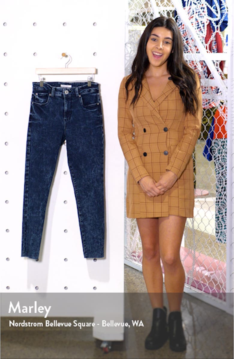 Ellie High Rise Raw Hem Skinny Jeans, sales video thumbnail