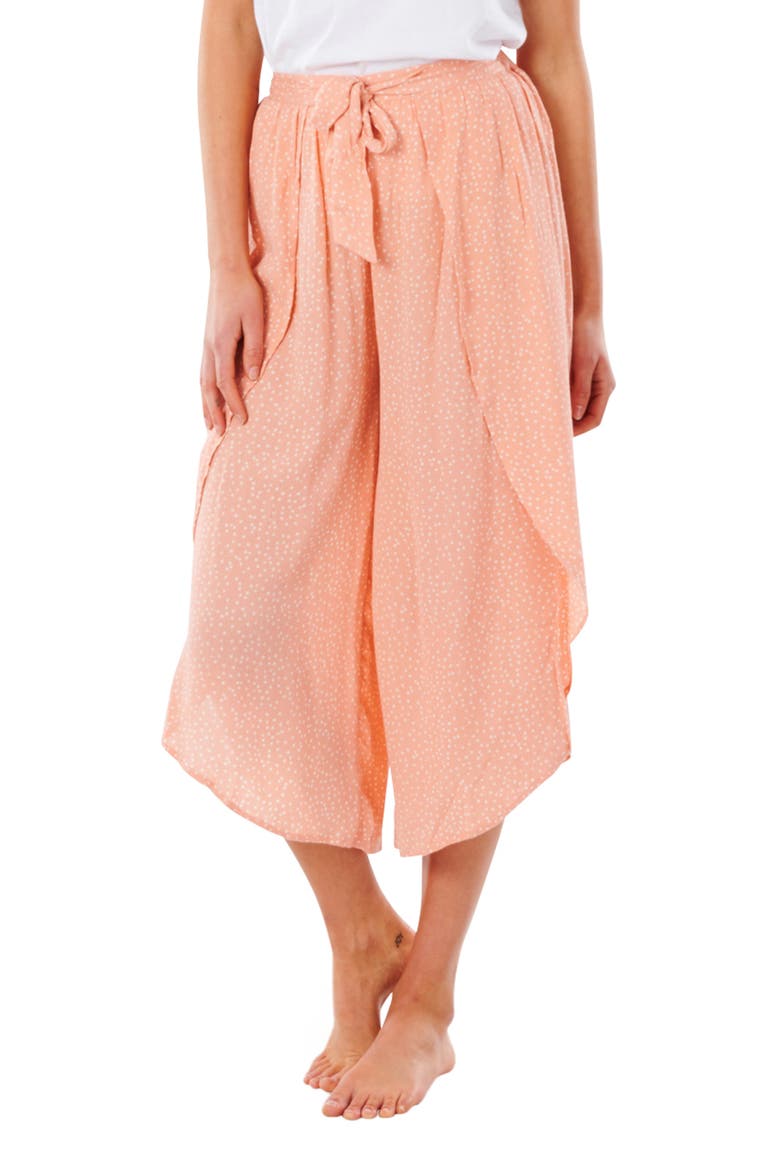 Tallows Wrap Front Crop Pants, Alternate, color, CORAL